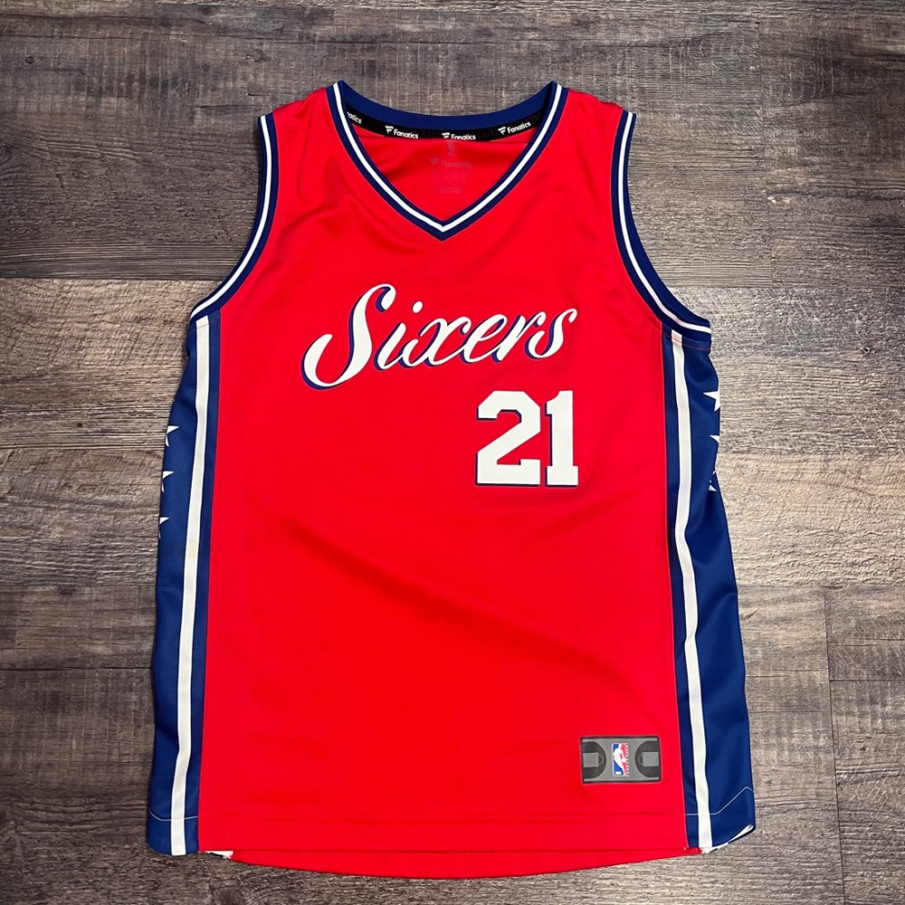 Embiid Sixers Red Basketball Jersey